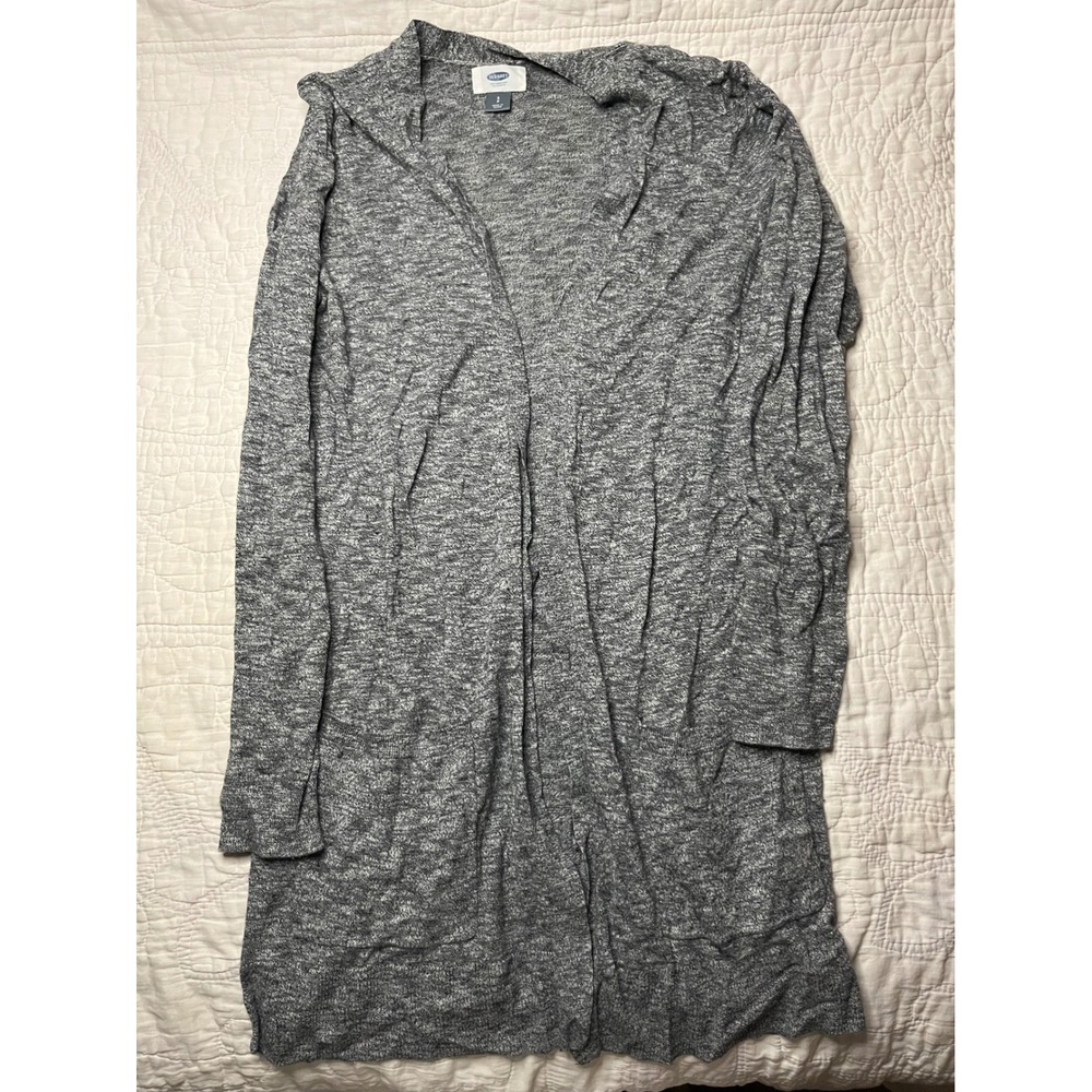 Old Navy Womens Grey Marl Longline Open Front Cardigan Sweater Size S